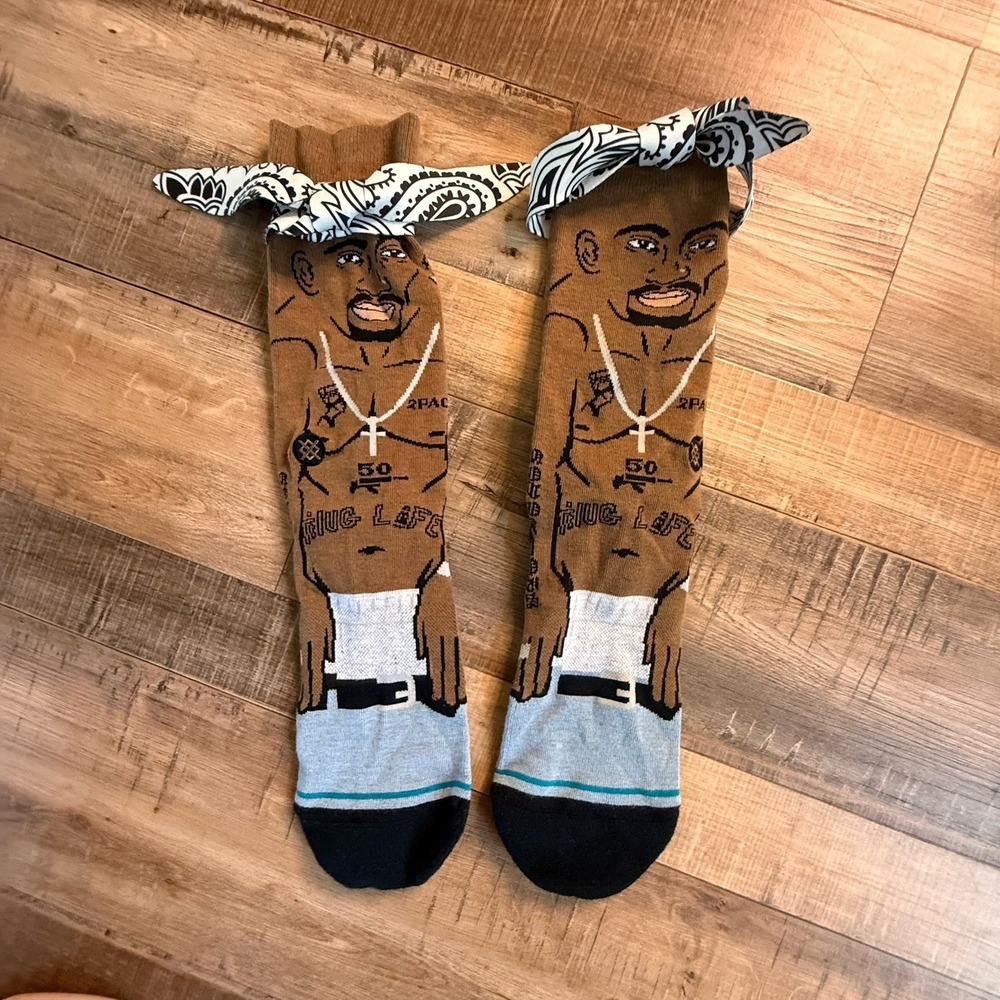 Stance 2Pac Socks With Bandana Accent Med Thug Life